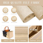 HASTHIP® Felt Purse Organizer Insert for Handbag,Multi-Compartment Tote Bag Liner,Makeup Bag Shaper with Zipper Large Capacity Organizer Pouch for Longchamp Neverfull 26x20x13cm