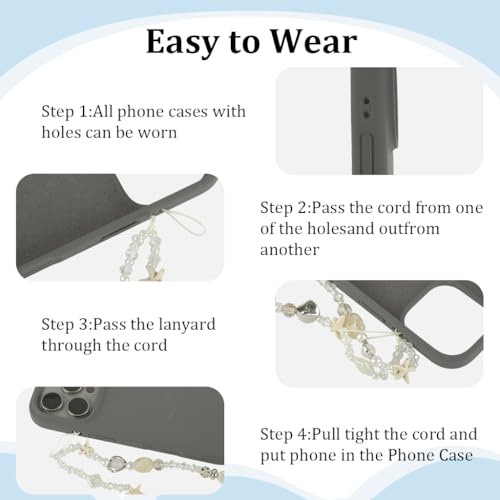 HASTHIP® Correa de Mano con Cuentas para Cámara y Teléfono, Lanyard Ajustable de Nylon con Encanto, Cordón Universal para Móvil, Bolso y Llavero