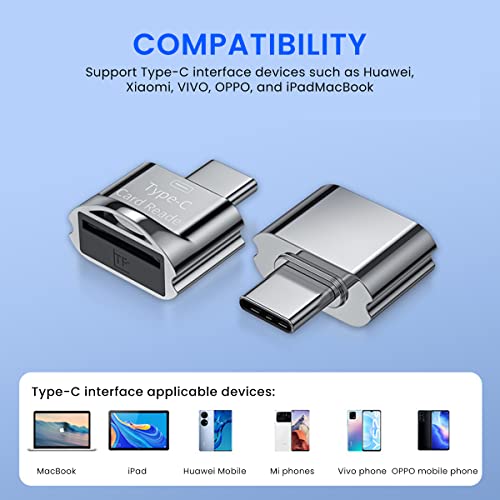 HASTHIP® Micro SD Card Reader Mini Type C Card Reader TF