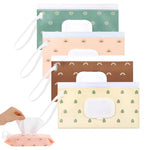 HASTHIP® 4 Pack Baby Wipes Dispenser Pouch, Reusable PVC Wet Wipe Holder with Flip-top Zip Lock, Portable Travel Wipes Case for Stroller, Diaper Bag & Home Use, 24x13.5cm