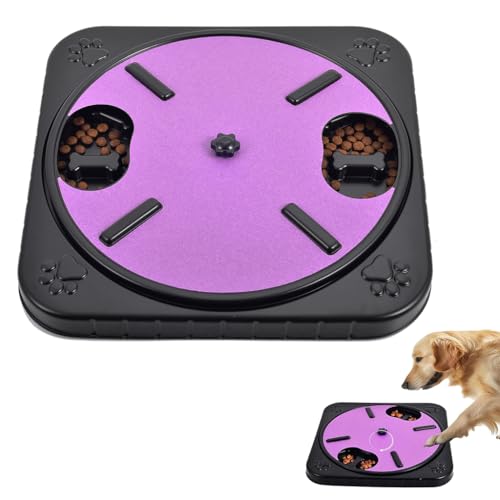 HASTHIP® Dog Slow Feeder Bowl, 3-in-1 Pet Feeding Toy with Rotating Nail Grinder Disc & Cat Scratch Pad, Portion Control Feeder for Healthy Digestion and Preventing Choking