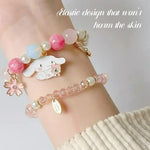 HASTHIP® Pearl Crystal Bracelet for Girls Kids, Cute Cinnamoroll Crystal Bead Bracelet for Kids Girls, 2-Layer Cartoon Elastic Kids Girls Bracelet Children's Day Christmas Gifts