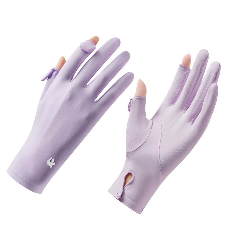 HASTHIP® Guantes de Protección Solar Mujer UPF 50+ Guantes Anti-UV para Conducir Pantalla Táctil Antideslizantes Transpirables Ligeros de Verano para Ciclismo Golf y Deportes al Aire Libre