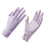 HASTHIP® Guantes de Protección Solar Mujer UPF 50+ Guantes Anti-UV para Conducir Pantalla Táctil Antideslizantes Transpirables Ligeros de Verano para Ciclismo Golf y Deportes al Aire Libre
