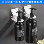 HASTHIP® Wall Mount Holder for 27mm Pump Bottles, Hand Soap Pump Bottle Rack for Kitchen Bathroom, Open Hole Stainless Steel Wall Rack for Pump Bottle Hand Soap, Shampoo, Body Wash, No-Drill