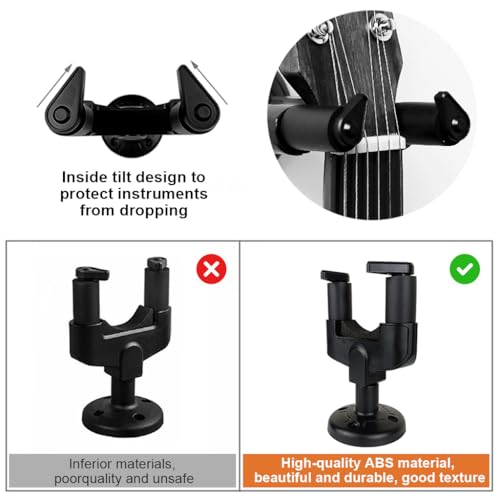 HASTHIP® Guitar Wall Mount Hanger Screw Fixed Wall Guitar Holder Instruments Mount Hanger Stand EVA Padded Liner Design Non-scratch Universal Accessories