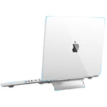 Laptop Case for MacBook M3 A2918 A2992 / M2 A2779 / M1 A2442 Pro/Max Sleek Transparent 2 in 1 Laptop Case with Intergrated Folding Rising Stand Universal Laptop Case for MacBook Pro 14 inch