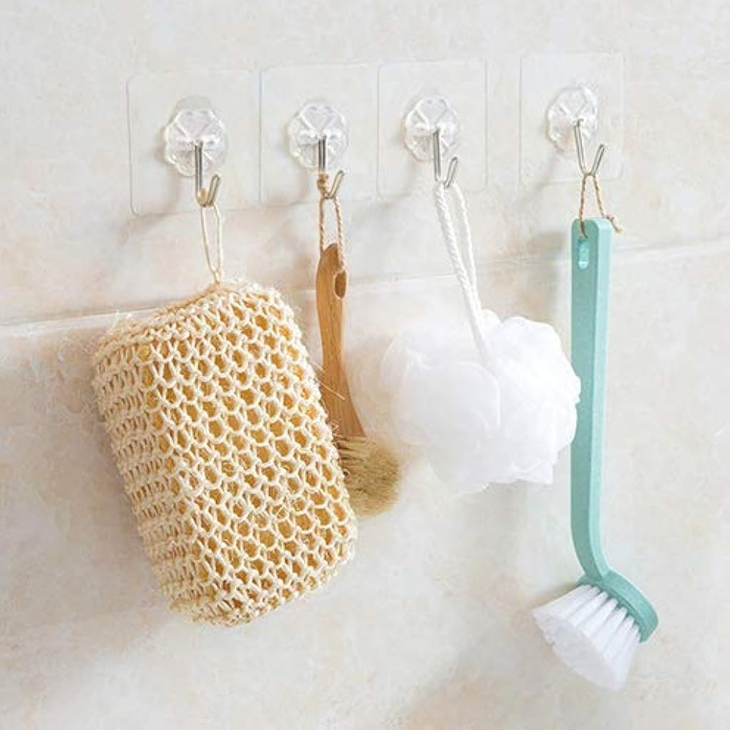 HASTHIP® 11Pcs Hooks for Wall Without Drilling, Waterproof Stick on Adhesive Stronger Plastic Wall Hooks for Hanging Strong, Wall hangings, Kitchen Accessories Items, Clothes Hanging
