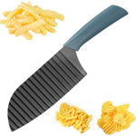 HASTHIP® 1pcs Stainless Steel Potato Cutter, Crinkle Cut Knife Choppers French Fries Chips Chopping Knives Chopping Knife Carrot Vegetable Salad Waves Cutting