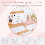 HASTHIP® Embroidery Stitch Guide Booklet with Needles & Threads, Beginner Sewing Practice Cards Set, DIY Creative Embroidery Kit, Portable Mini Sewing Book for Handcraft, Needlework Starter Supplies