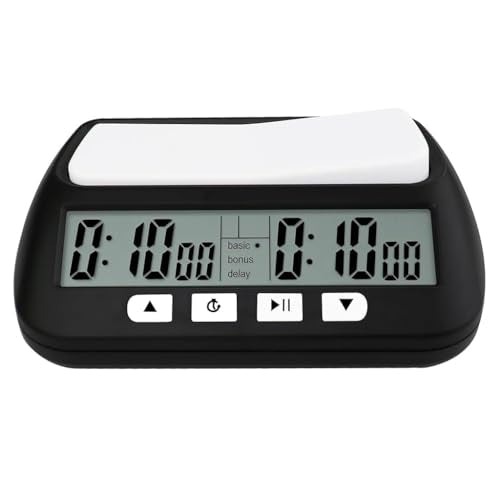 HASTHIP® Digital Chess Clock Timer, Chess Timer for Board Games, Professional Chess Timer with Bonus Delay Count Down Up Function, Batteries Not Included