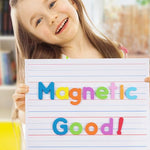 HASTHIP® 2Pcs Magnetic Small White Board Cards - 30x23cm Double Sided Lined & Blank, Dry Erase Writing Boards with Sponge Eraser & Storage Bag for Kids, Students, School & Home Learning