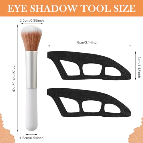 HASTHIP® YourBrand 2Pcs Eye Makeup Stencils & Template Set, Eyeshadow Applicator, Eyeliner Guide Tool with Brush for Quick Eye Make-Up, Reusable Beginner Assistant, Universal Fit for Most Eyes
