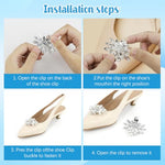 HASTHIP® 2Pcs Shoe Clips Charms for Women, Crystal Rhinestone Shoe Decoration, Detachable Rhinestone Crystal Shoe Buckle Clips, Bridal Wedding Prom Party High Heels Accessories