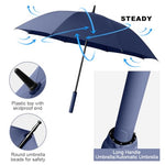 HASTHIP® Large Golf Umbrella for Men Women, 52 Inch Windproof Double Canopy Rain Sun Protection with Auto Open, Sturdy Straight Handle Oxford UV Resistant Umbrella for Outdoor & Commute