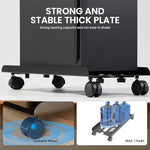 HASTHIP® Adjustable Mobile CPU Stand,Ventilated Mobile Computer Tower Stand with 4 Rolling Caster Wheels,Retractable Desktop PC Tower Under Desk CPU Holder PC Floor Cart Riser for Gamers Students