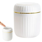 HASTHIP Small Dustbin for Desk and Bathroom featuring Press Lid and 13x16cm ABS Body | White