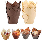 HASTHIP® 100Pcs Cupcake Liner, 5cm Diameter Tulip Cupcake Paper Cups