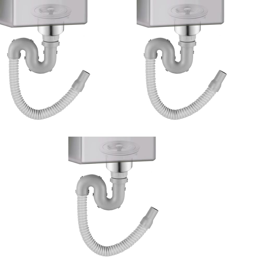 HASTHIP Kitchen Sink Drain Pipe Kit for Home Use with 3.35–4.33 in Flange and P Trap