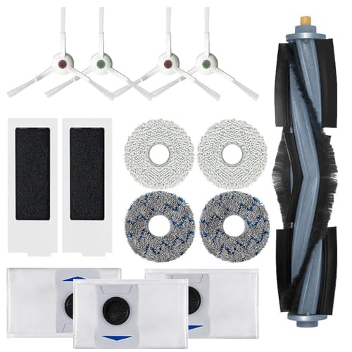 HASTHIP® Replacement Parts for ECOVACS Deebot T20 Omni/PRO/MAX T20 Pro/Max Plus Vacuum Cleaner Accessories 1 Main Brush, 4 Side Brushes, 4 Mop Cloth, 3 Dust Bags, 2 Filters