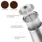 HASTHIP® Espresso Grind Sifter Stainless Steel Coffee Sieve, Fine Mesh Coffee Strainer with Lid & Dosing Cup, Detachable Design for Precision Brewing, Rustproof, Easy Clean, Espresso Accessories