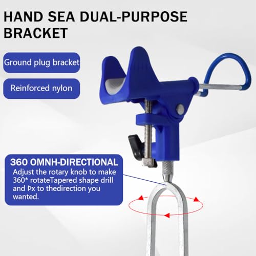HASTHIP® Fishing Rod Holder for Bank Fishing,360° Adjustable Universal Pole Stand,Durable Portable Equipment for Rods up to 26.2Ft Rust-Resistant Accessories Anglers