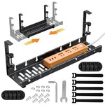 HASTHIP® Bandeja de gestión cables debajo del escritorio sin taladro