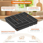 HASTHIP® Silverware Organizer with Lid 6-Compartment Design Dust Proof Utensil Storage Tray for Drawer and Countertop Drawer Organizer Universal Cutlery Organizer for Spoons, Forks, Table Cutters