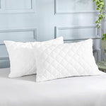 HASTHIP® 100% Bamboo Quilted Pillow Cover - Set of 2 | Ultra-Soft, Cooling & Breathable | Skin & Hair Friendly | Hidden Zipper Closure | Sweat-Absorbent & Hypoallergenic (20x30 Inches, Grey
