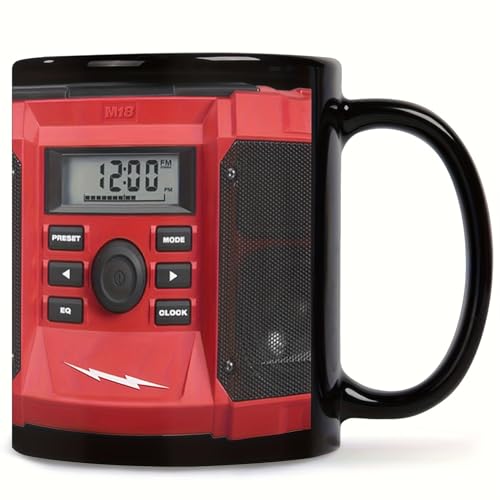 HASTHIP® 11 oz Ceramic Mug, Black Speaker Design, Perfect for Daily Coffee & Water, Ideal Home Kitchen Decor, Coffee Bar Accessories, Great Gift for Family, Office Team Building, Holidays