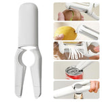 HASTHIP® Multifunctional 5-in-1 Stainless Steel Vegetable Peeler & Grater, Kitchen Peeler with Bottle Opener, Can Opener, Fruit Corer, Ergonomic Handle for Peeling Fruits & Vegetables