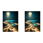 HASTHIP® DIY 5D Diamond Painting Art Kit Dreamy Beach Moonlit Night Beginner for Home Decor No Frame Wall 12 x 16 Inch 2 PCS