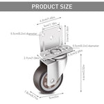 HASTHIP® 4 Pcs Swivel Caster Wheels Set Locking Casters Swivel Caster Wheels 2-Inch Small Rubber Caster Wheels Heavy Duty 600lbs Moving Wheel Casters for Furniture, Baby Bed, Kitchen, Cabinet 12 PCS