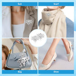 HASTHIP® 2Pcs Shoe Clips Charms for Women, Crystal Rhinestone Shoe Decoration, Detachable Rhinestone Crystal Shoe Buckle Clips, Bridal Wedding Prom Party High Heels Accessories