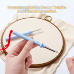 HASTHIP® PATPAT 6PCS Punch Needle Coaster Kit, DIY Embroidery Set for Adults & Kids, Colorful Mushroom Design, Includes Yarn, Needle, Embroidery Hoop & Tools, Handmade Art & Craft Gift