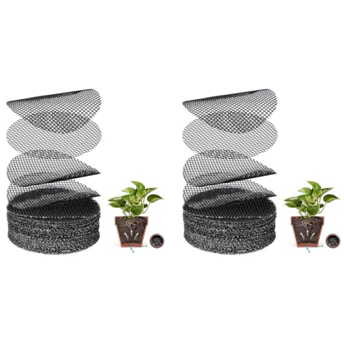 HASTHIP® 100PCS Flower Pot Hole Mesh Pad for Keep Soil from Flowing Away, 10cm Round Drainage Hole Screens for Bonsai Pot, Succulent, Table Top Planters