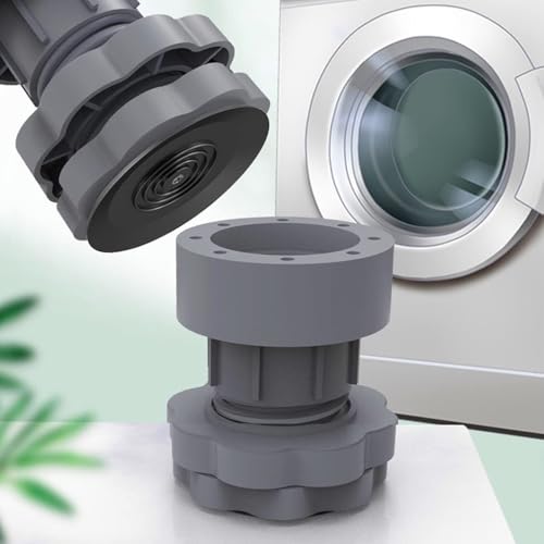 HASTHIP® 4Pcs Adjustable Anti Vibration Pads for Washing Machine, Dryer, Fridge – Noise Cancelling, Anti-Slip Leveling Feet, Shock Absorbing Support Stabilizer with 2.7 Inch Height, Floor Protection