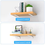 HASTHIP® 2Pcs Floating Shelf Brackets 6'' T-Shape Carboon Steel Rack for Hanging Shelf, Floating Shelf Support Brackets, Screw-Fixed Metal Rack Wall-Mounted Shelf Hardware, White