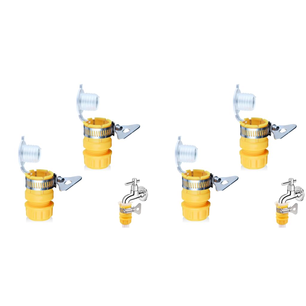 HASTHIP Hose Adapter for Faucet with 4PCS 2 in 1 Universal 1/2 inch and 3/8 inch Connectors