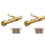 HASTHIP Curtain Rod for Windows 32–84 Inch with Splice Nut Connection | Golden 2PCS Set