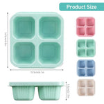 HASTHIP® 4 Pack Snack Containers, Divided Bento Snack Box, 4 Compartments Reusable Meal Prep Lunch Containers for Kids Adults, Food Storage Containers for School Work Travel