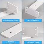HASTHIP® 2Pcs Floating Shelf Brackets 6'' T-Shape Carboon Steel Rack for Hanging Shelf, Floating Shelf Support Brackets, Screw-Fixed Metal Rack Wall-Mounted Shelf Hardware, White