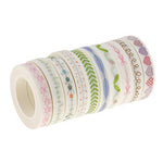 10 Pieces Flower Washi Tape Masking Tape Adhesive Decorative Tape Sticker for Scrapbooking