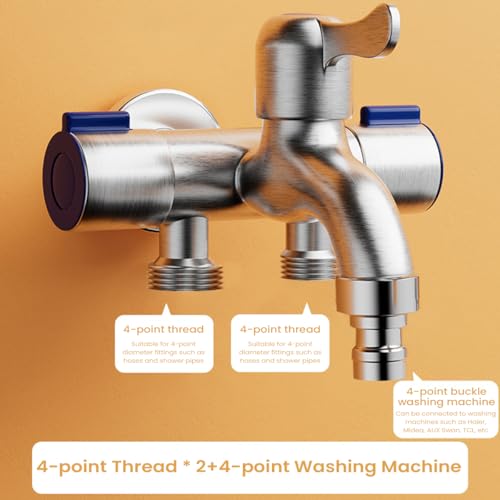 HASTHIP® Stainless Steel Wall Mounted Faucet 3 in 1