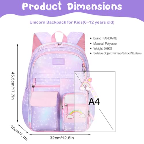 HASTHIP® School Backpacks for Girls Gift Backpack for Kids 6-12 Years Old