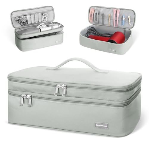HASTHIP® Travel Carrying Case Compatible with Dyson Airwrap, Shark Flexstyle, Revlon Hair Dryer Styler, Double-Layer Storage Bag for Hair Tools & Accessories, Protective Organizer for Brushes &