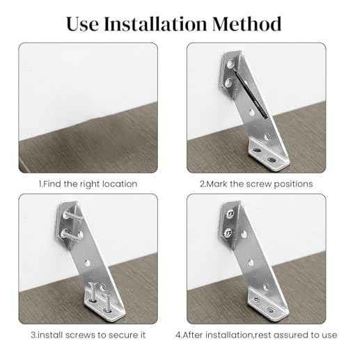 HASTHIP® 20Pcs Furniture Corner Connectors with 120Pcs Screws, Heavy Duty Stainless Steel Angle Corner Connectors Corner Brackets Metal Corner Braces for Wood Cabinets, Shelves, Furniture Assembly