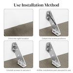 HASTHIP® 20Pcs Furniture Corner Connectors with 120Pcs Screws, Heavy Duty Stainless Steel Angle Corner Connectors Corner Brackets Metal Corner Braces for Wood Cabinets, Shelves, Furniture Assembly