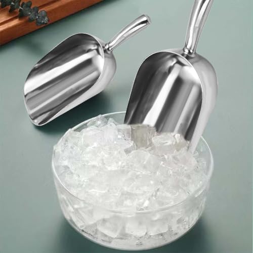 HASTHIP® 12Oz Ice Cube Shove Scoop for Ice Bucket Aluminum Deep Scoop for Flour, Beans, Grains, Cereal