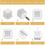HASTHIP Candle Mould for DIY Candle Making with 50 Wicks and 2 Wick Holders | Food Grade Silicone Cube Mold